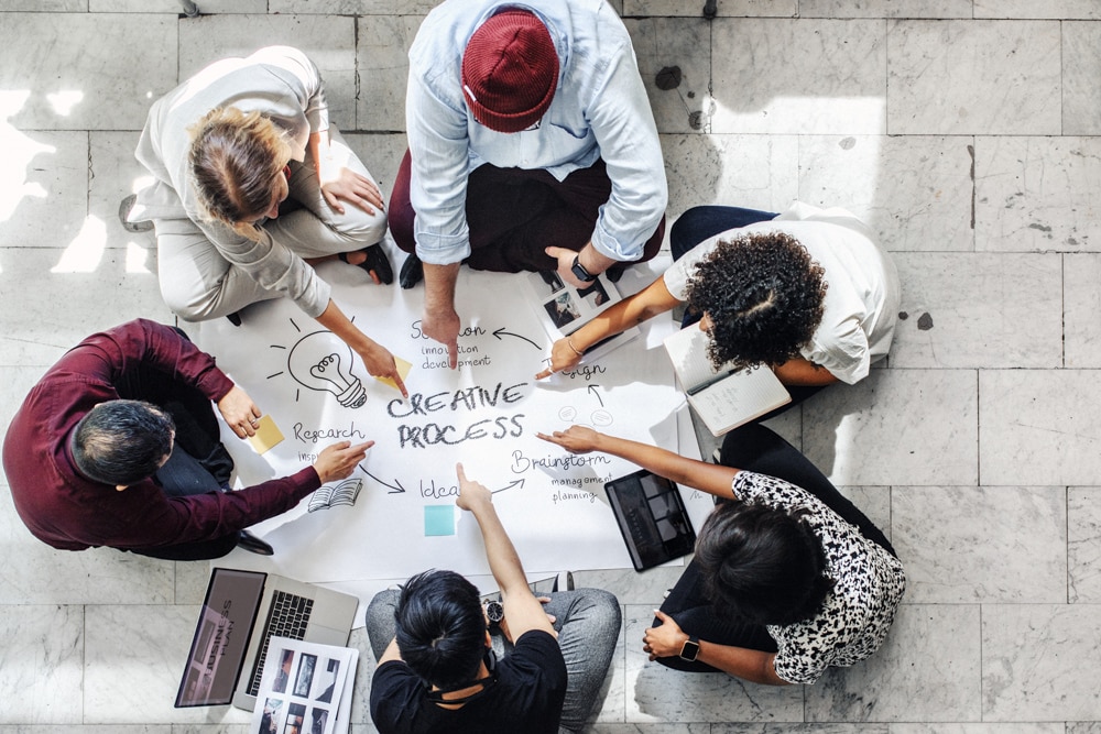 Startup business team brainstorming